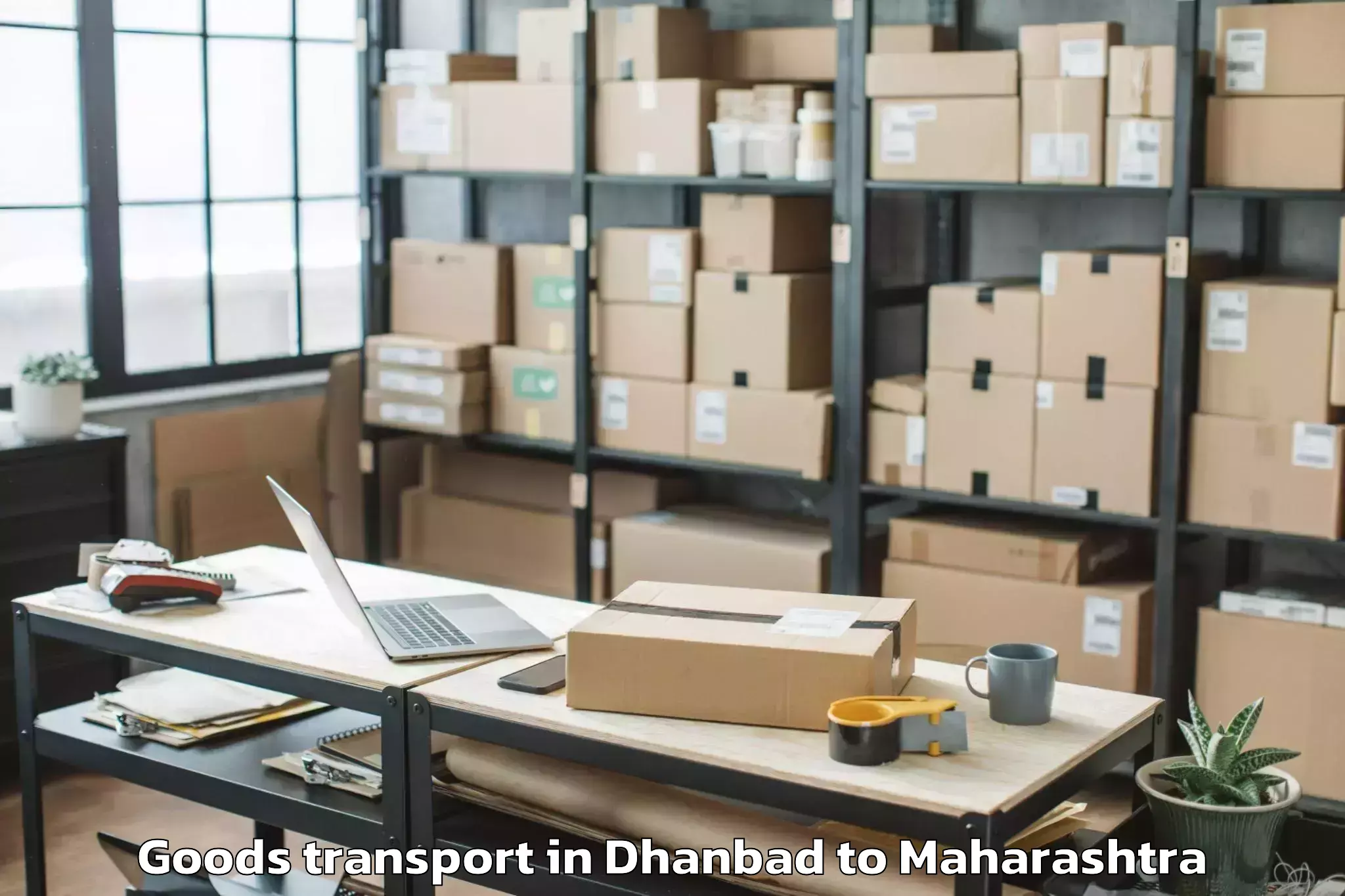 Top Dhanbad to Sangamner Goods Transport Available